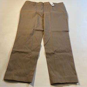 NWT $80 Banana Republic Size 14 Martin Fit Khaki Cuffed Ankle Pants